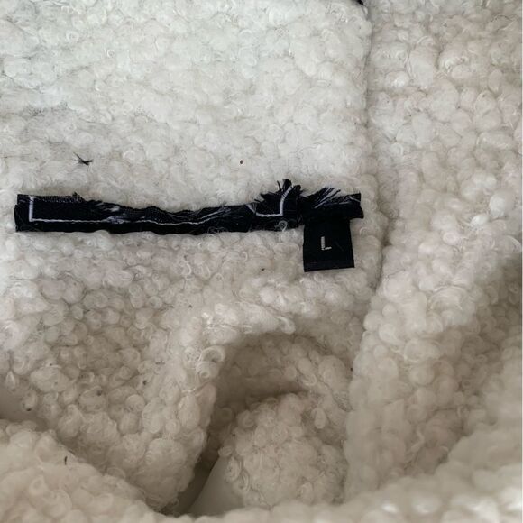 Men’s Hoodie Jacket Large white Sherpa pockets Back Big Skull in Black Unknown - Picture 3 of 12